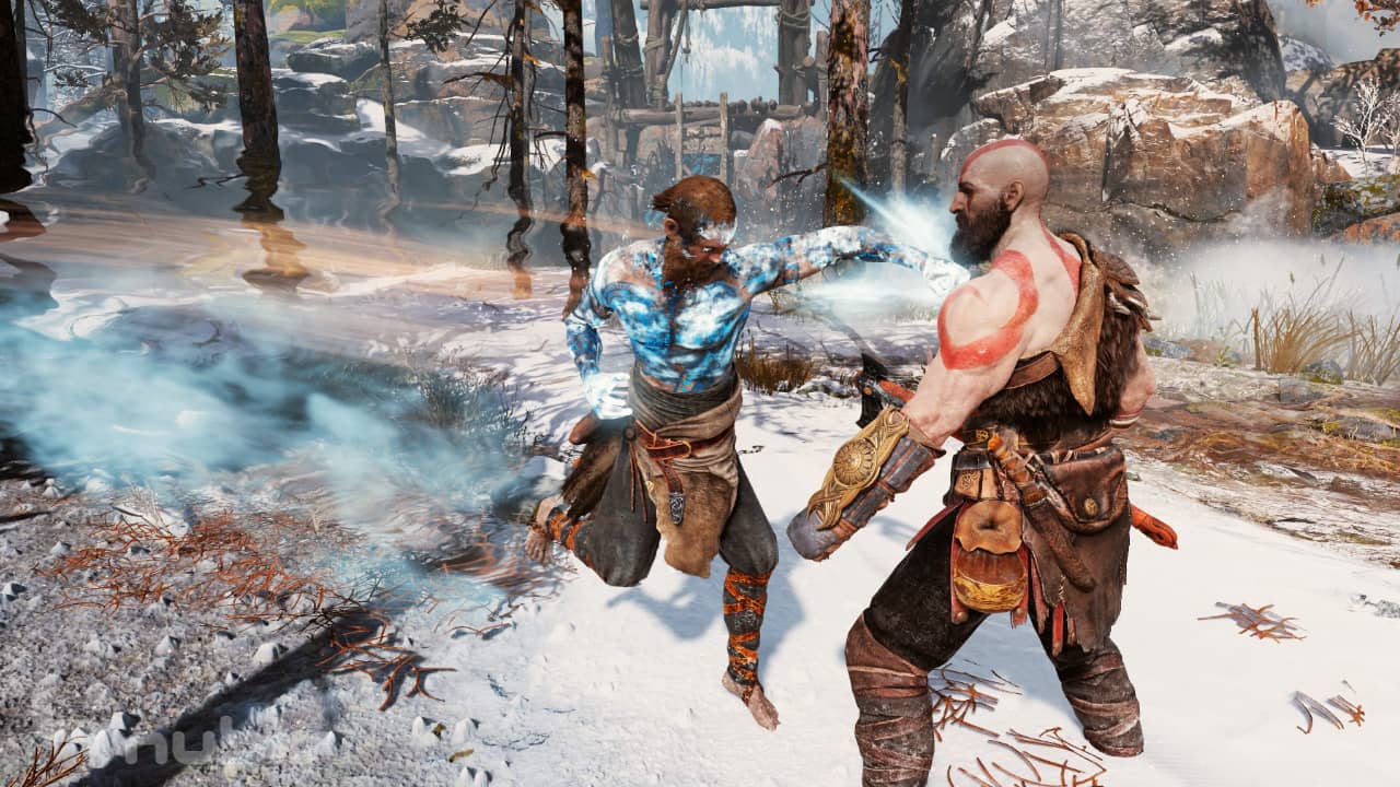 Kratos fighting Baldur in God of War 2018